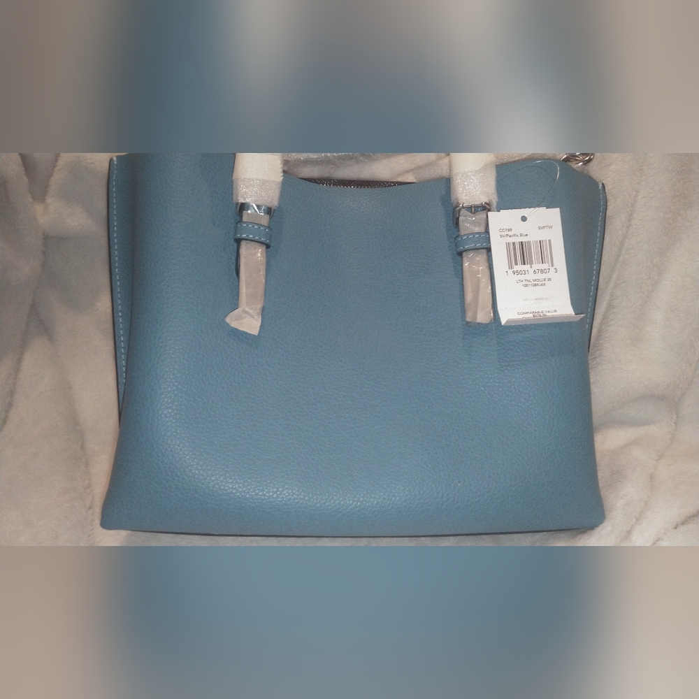 Coach NWT In Box Womens Mollie Tote 25- Pacific Blue Purse